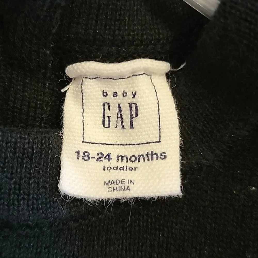 BABY GAP BLACK LONG-SLEEVE SWEATER DRESS, SIZE 18-20 MONTHS